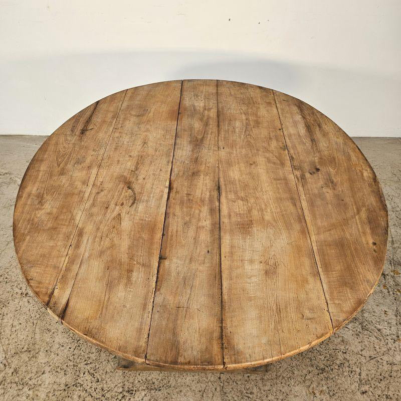 French 1920 Cherry Wood Oval Tilting Wine Table