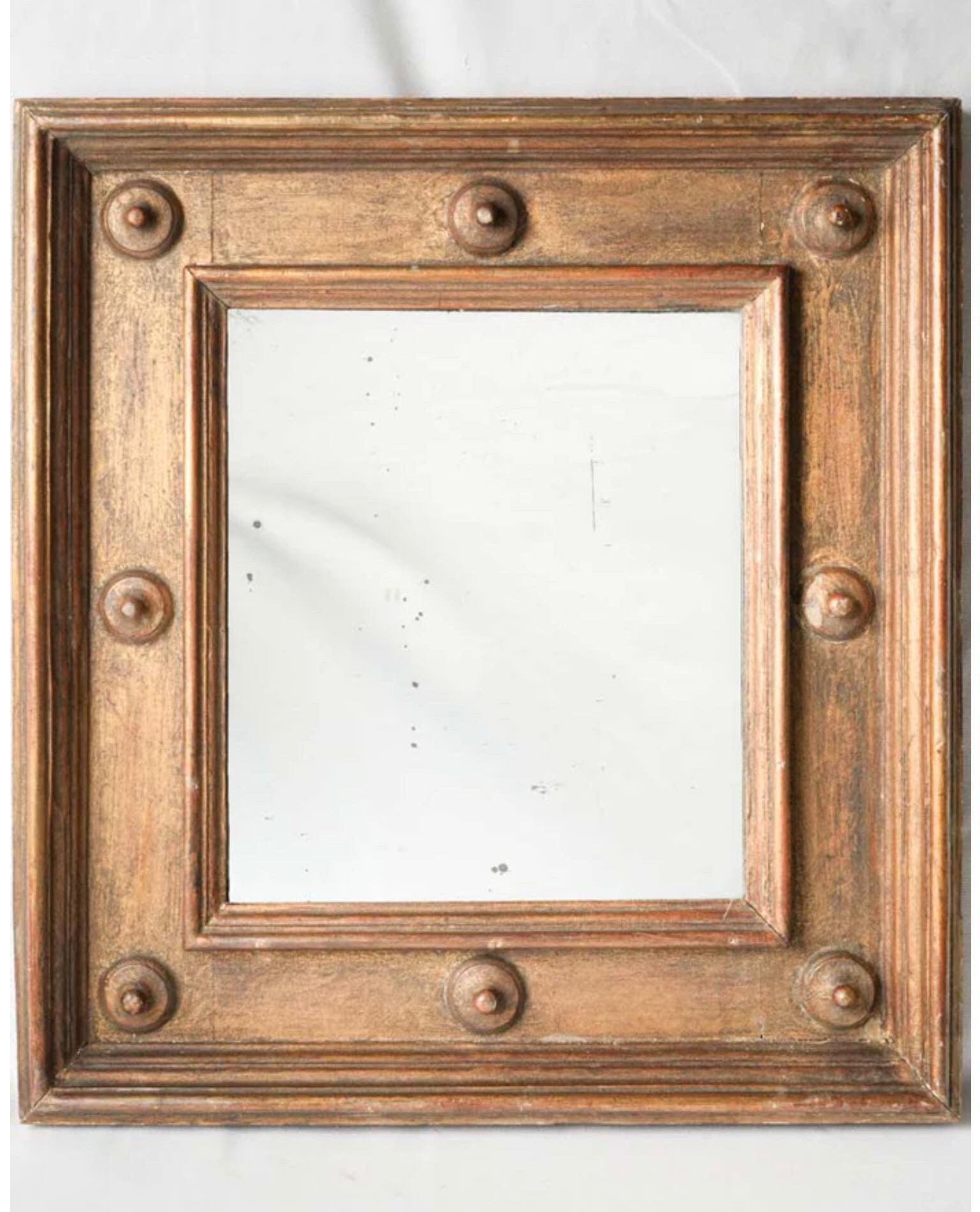 French 1880 Arts & Crafts Style Oak Mercury Mirror