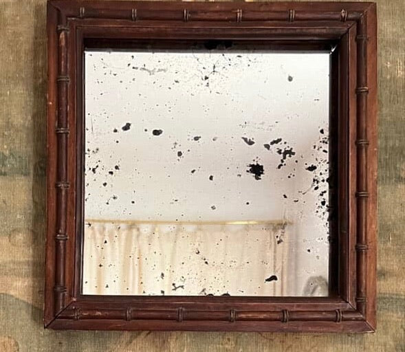 French 1880s Faux Bamboo Mirror