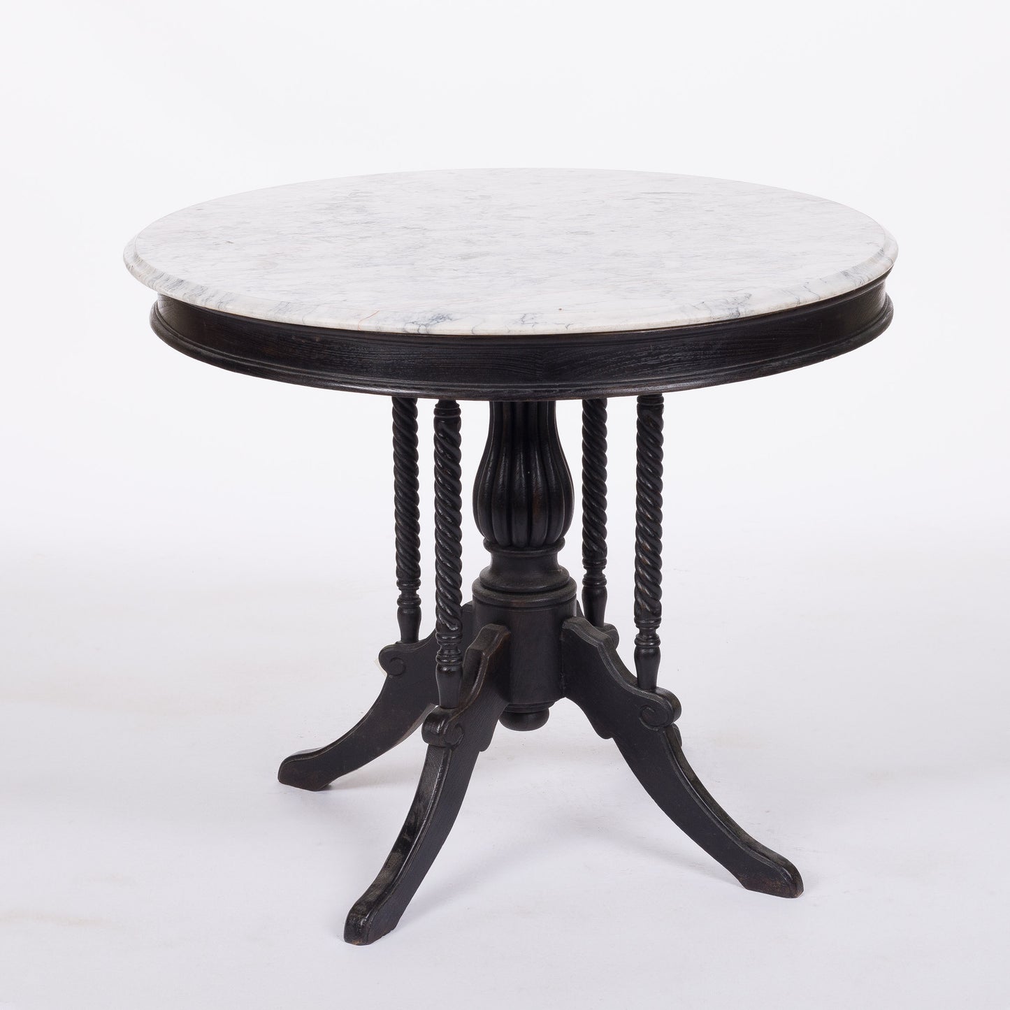 Napoleon III Ebonized Oak Gueridon with Marble Top