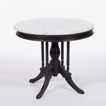 Napoleon III Ebonized Oak Gueridon with Marble Top