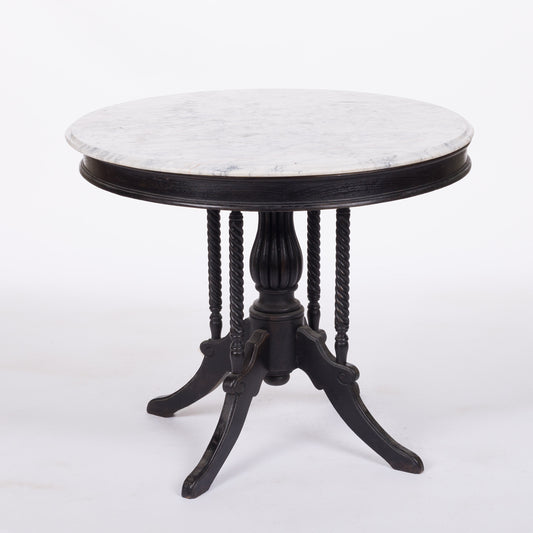 Napoleon III Ebonized Oak Gueridon with Marble Top