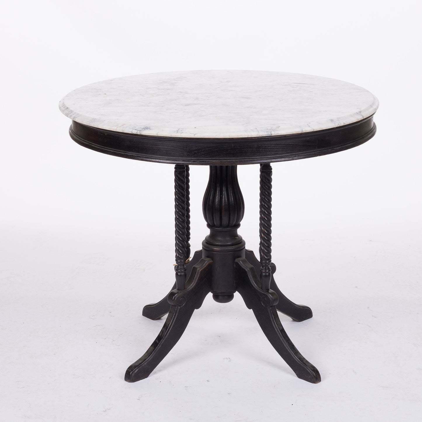 Napoleon III Ebonized Oak Gueridon with Marble Top