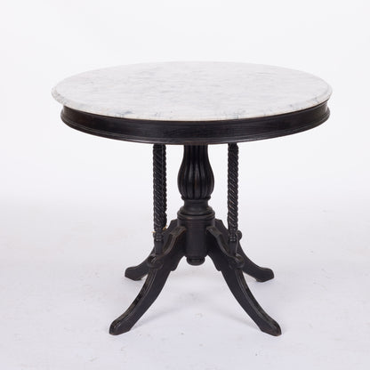 Napoleon III Ebonized Oak Gueridon with Marble Top