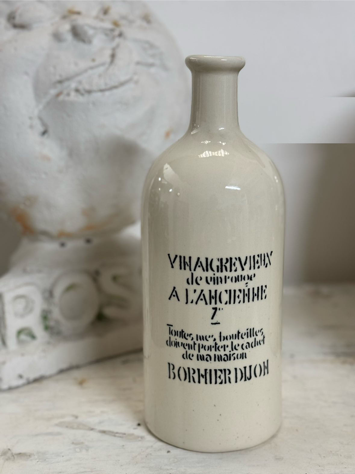 1920 French Ironstone Vinegar Bottle Bornier Dijon