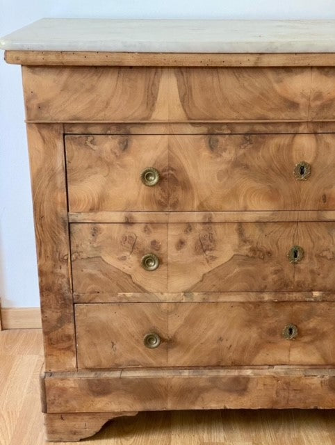 Antique Walnut Chest of Drawers with Marble Top