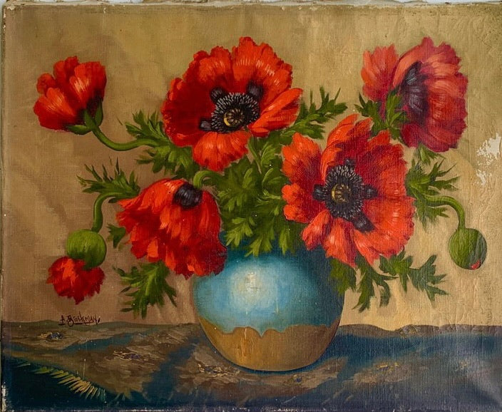 Oil on Canvas - Red Poppies