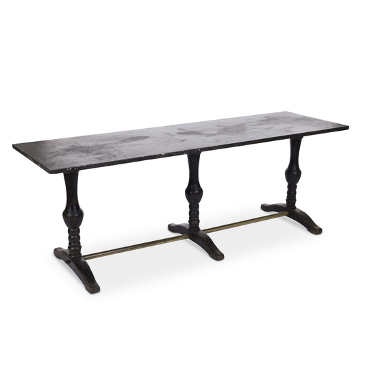 Large Bistro Table with Wooden Base and Bluestone Top