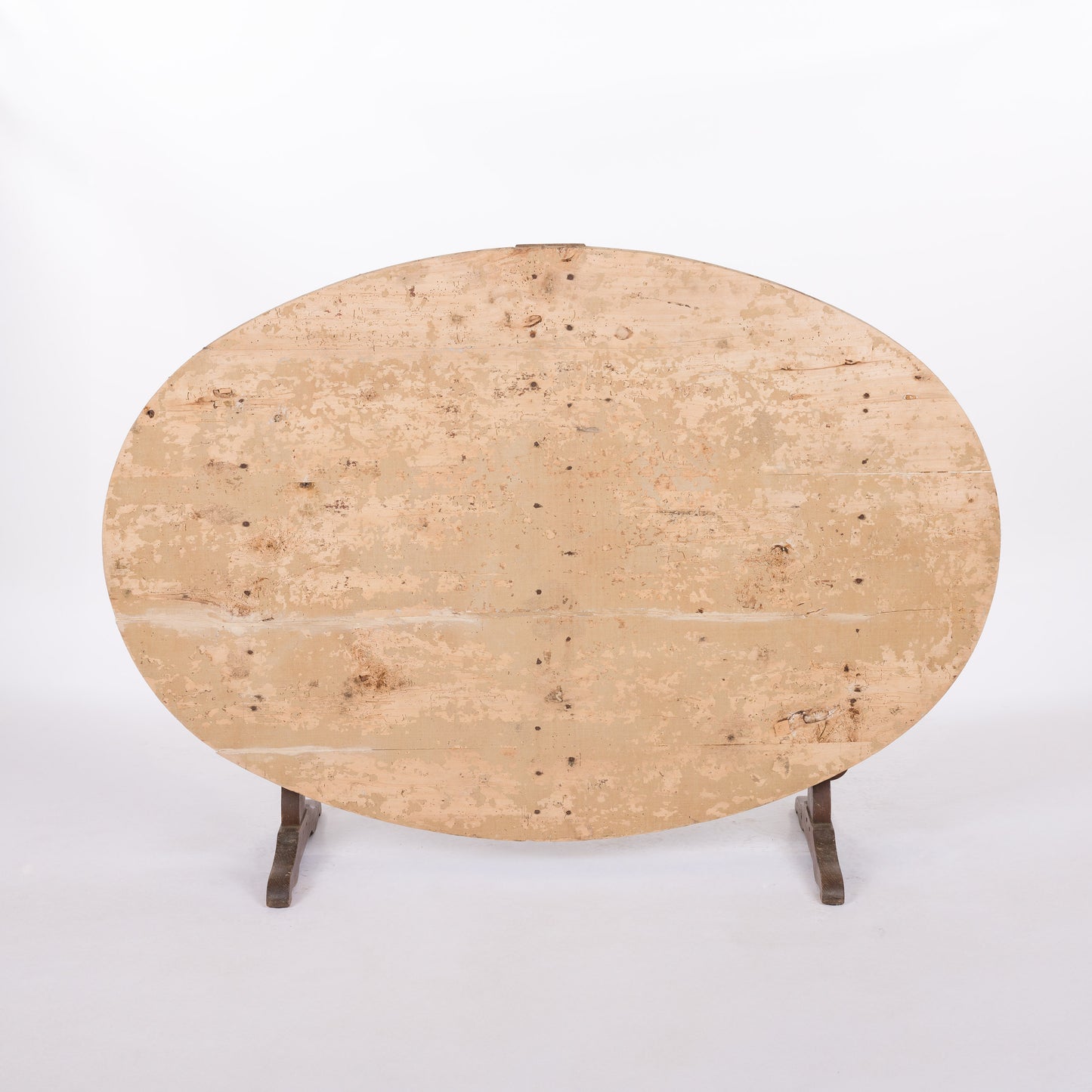 Oval Tilting Wine Table with Pine Top and Oak Legs