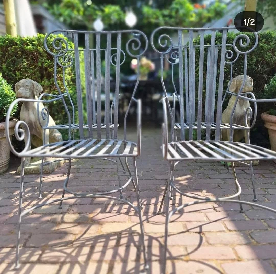 Vintage Iron Garden Chairs
