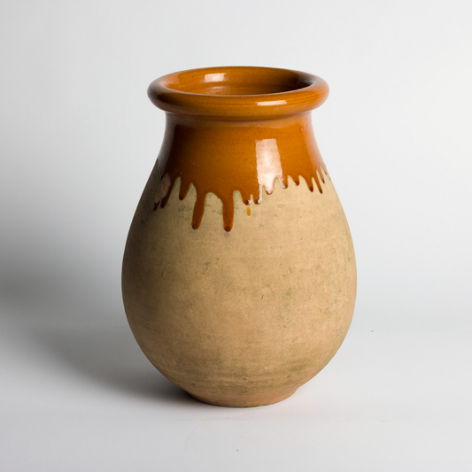 1950's Biot Jar with Bright Ochre Glaze