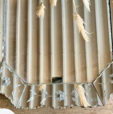 Venetian Style Mirror with Floral Etching
