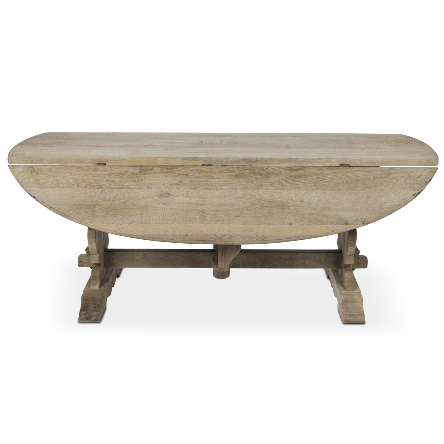 1950s Drop-leaf Oak Trestle Table