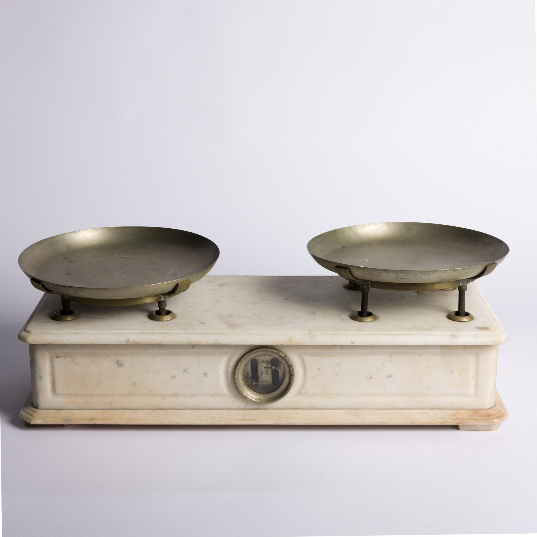 French Herbalist Marble Scale with Brass Plates