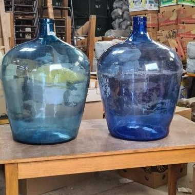 Cobalt Blue and Light Blue Demi Johns