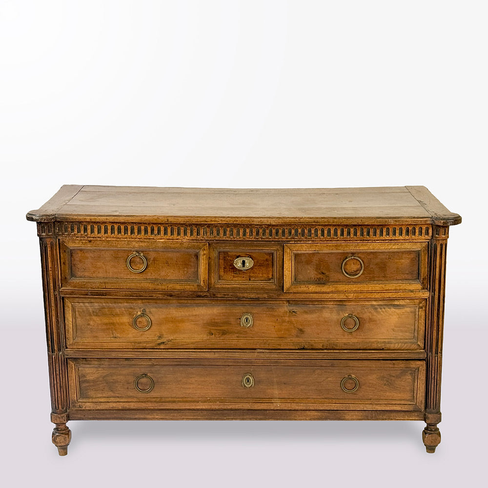 French Louis XVI Dark Walnut Commode