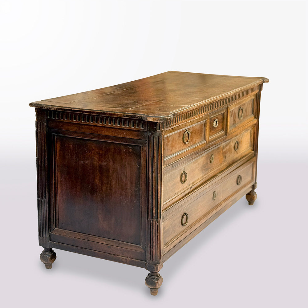 French Louis XVI Dark Walnut Commode