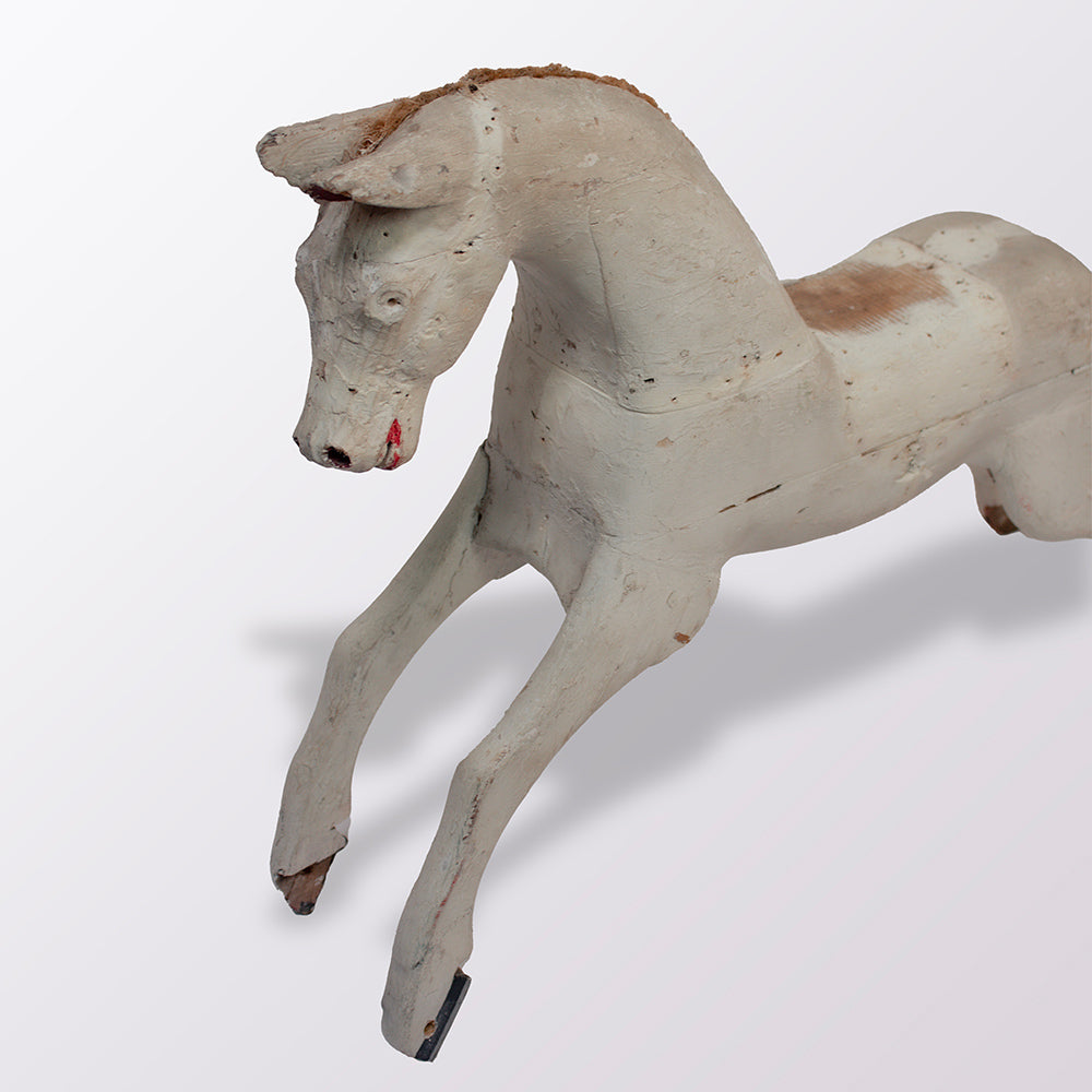 French White Painted Wooden Horse
