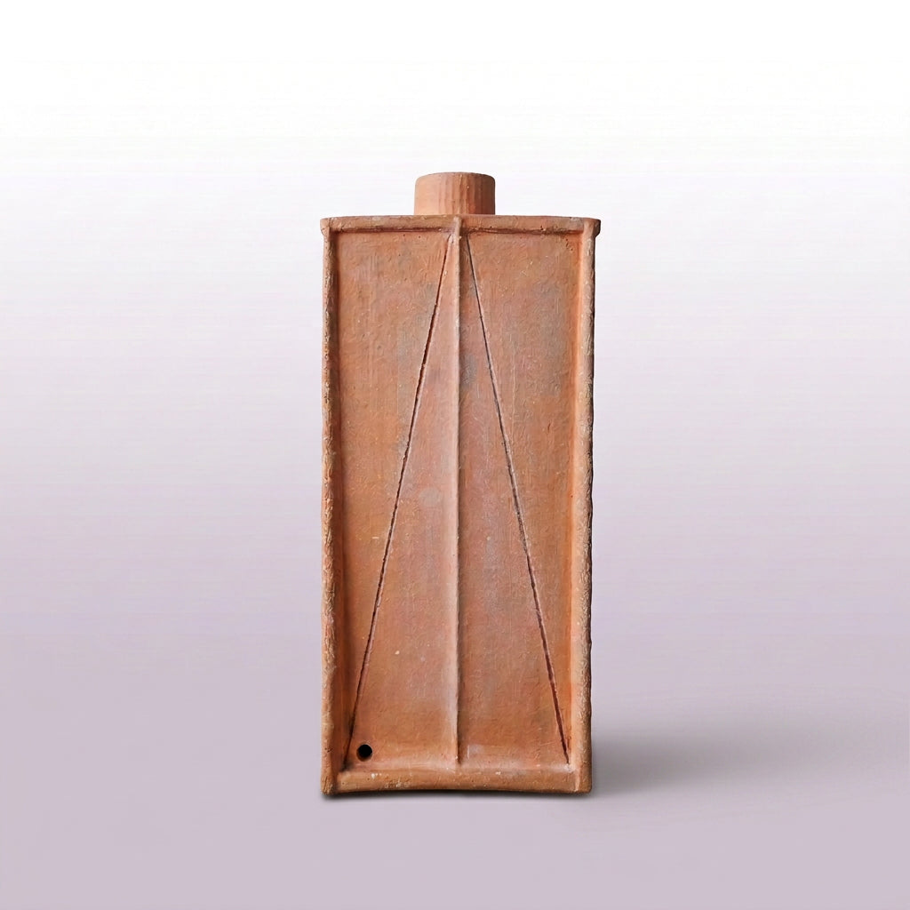 1940s French Terracotta Geometric Vessel