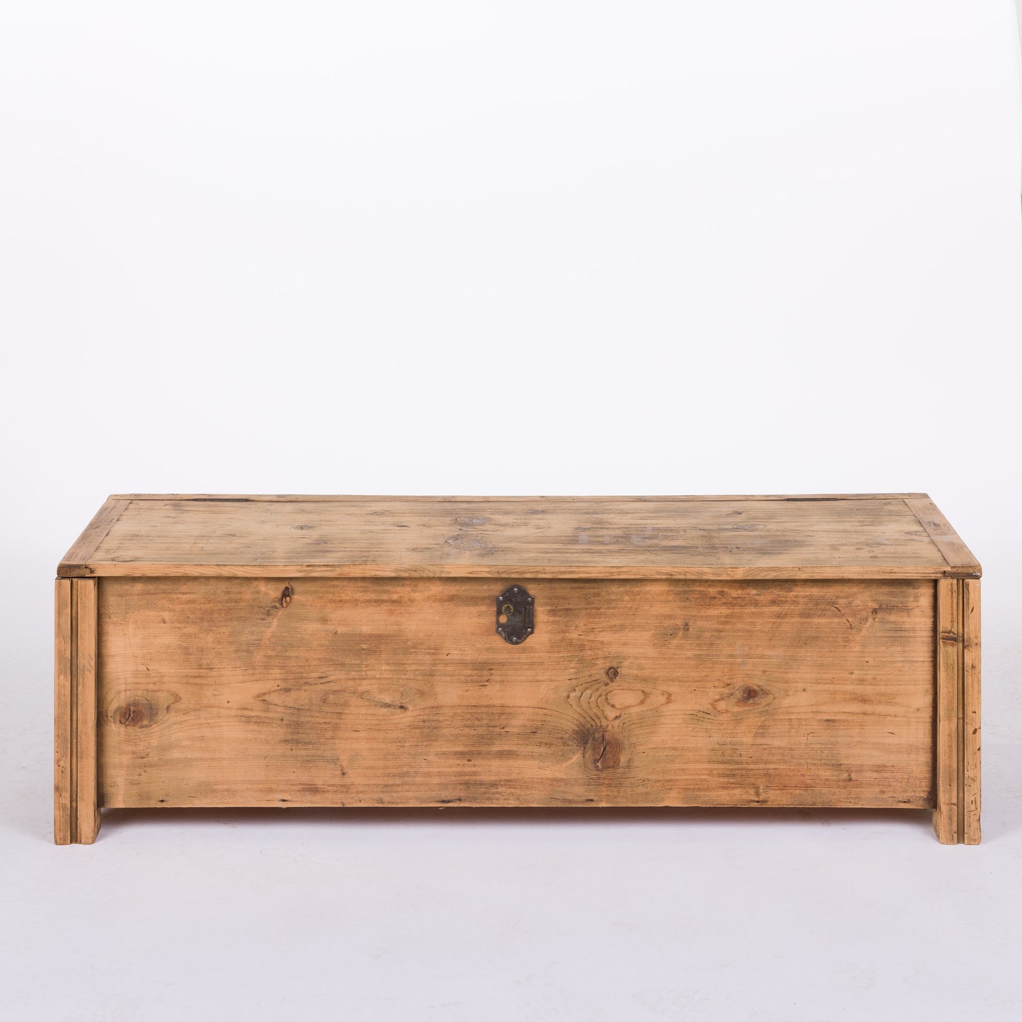 Wooden Trunk with Shell Handles