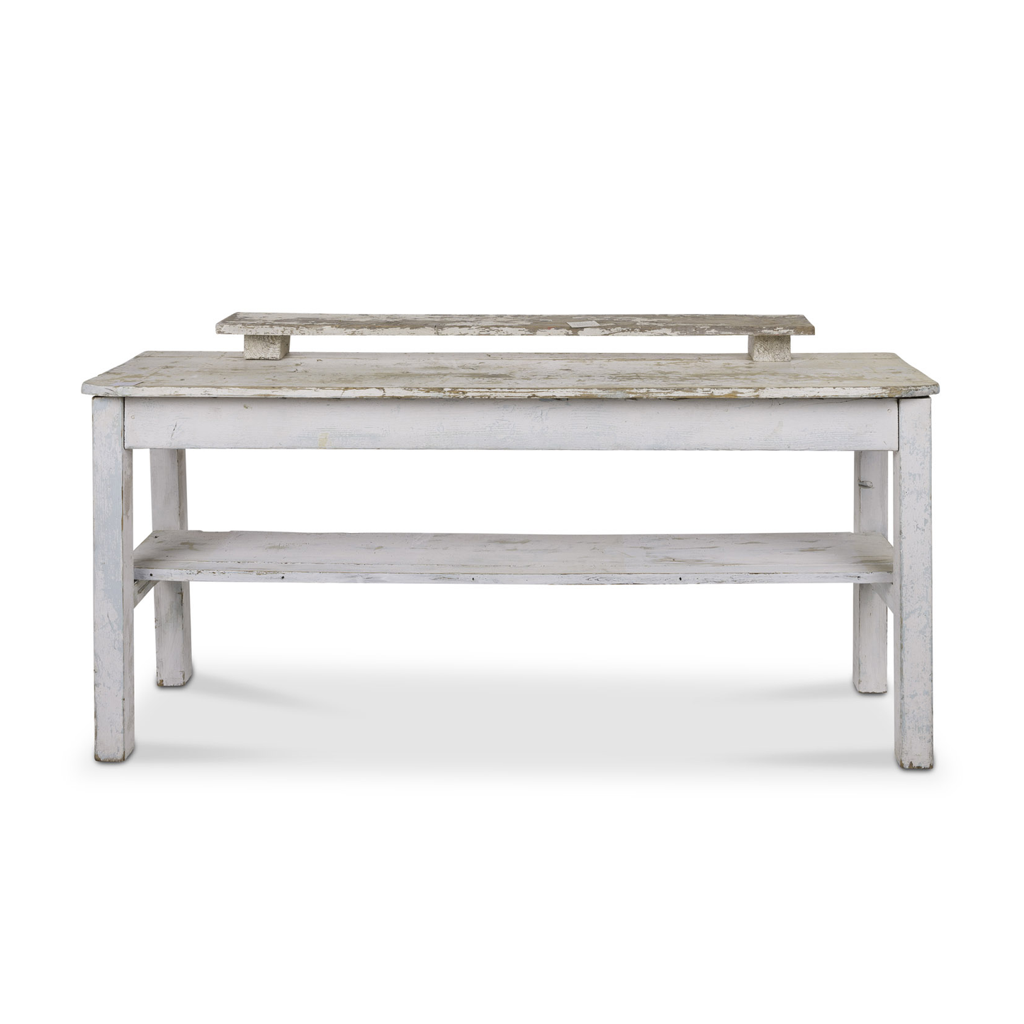 White Florists Table with Traces of Blue Paint
