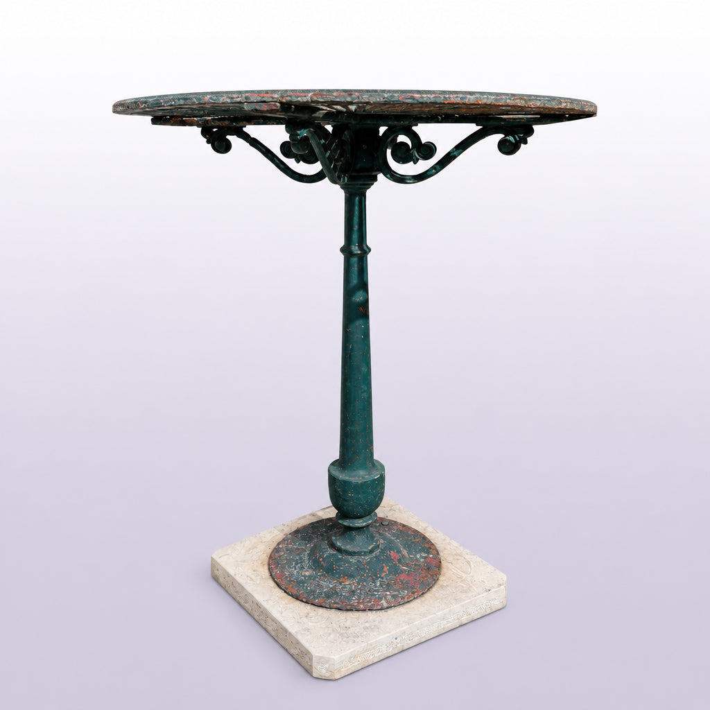 Garden Bistro Table with Pierced Top and Marble