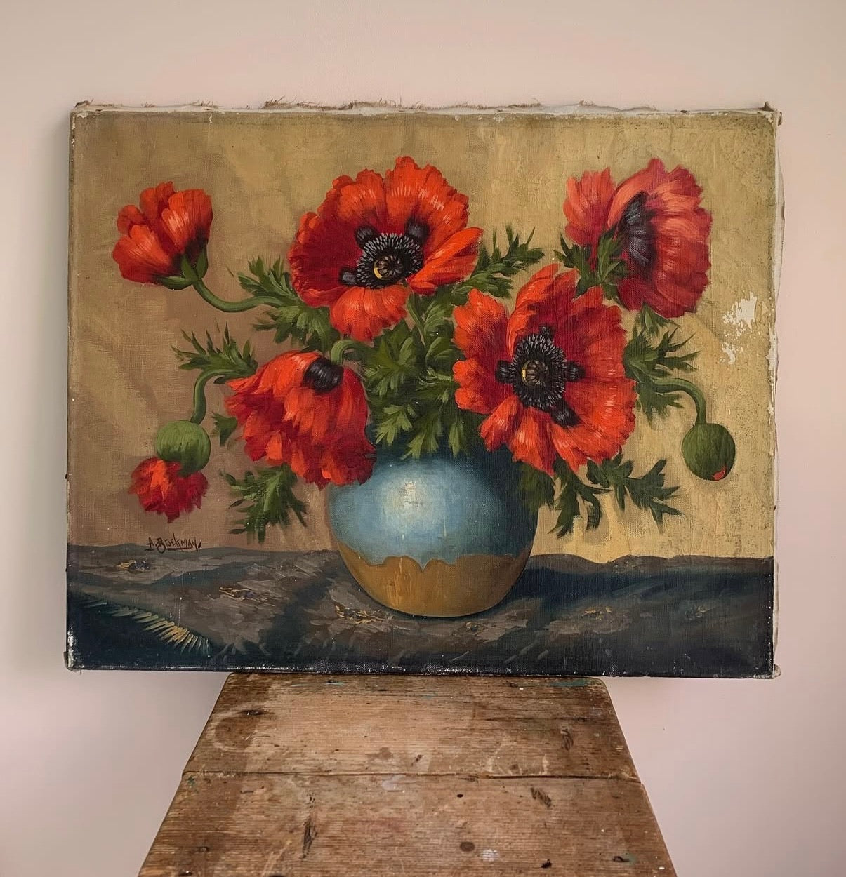 Oil on Canvas - Red Poppies