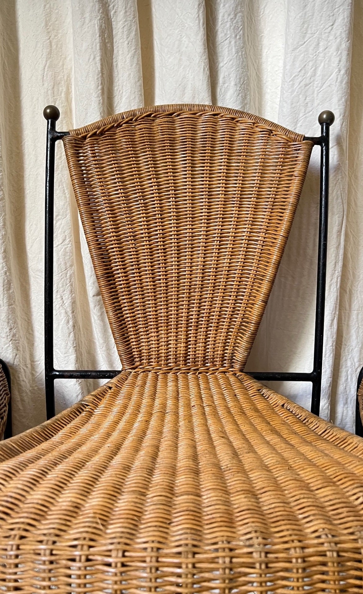 French Mid-Century Weinberg Rattan Chairs