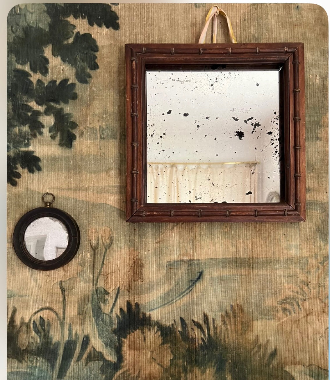 French 1880s Faux Bamboo Mirror