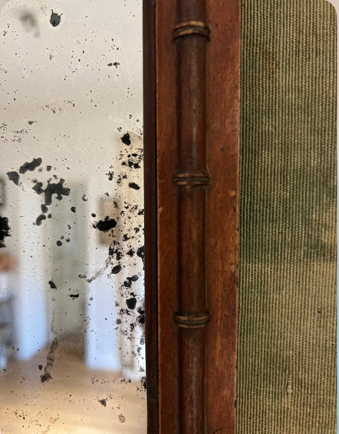 French 1880s Faux Bamboo Mirror