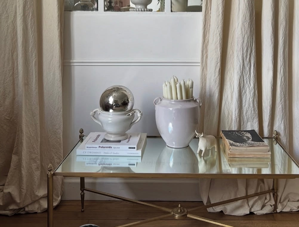 French 1940s Neoclassical Coffee Table with Mirrored Top