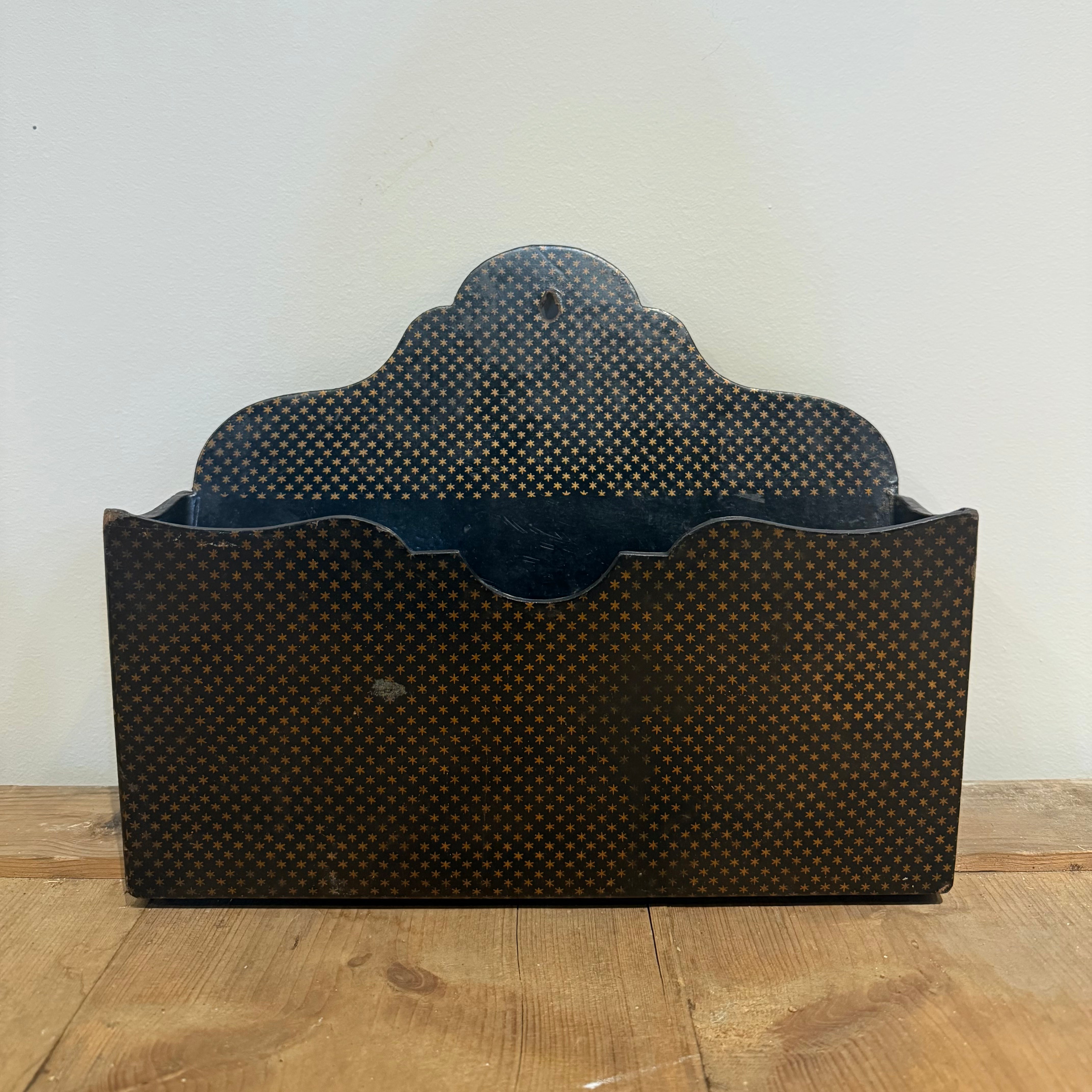 1880s Napoleon III Boiled Cardboard Letter Holder