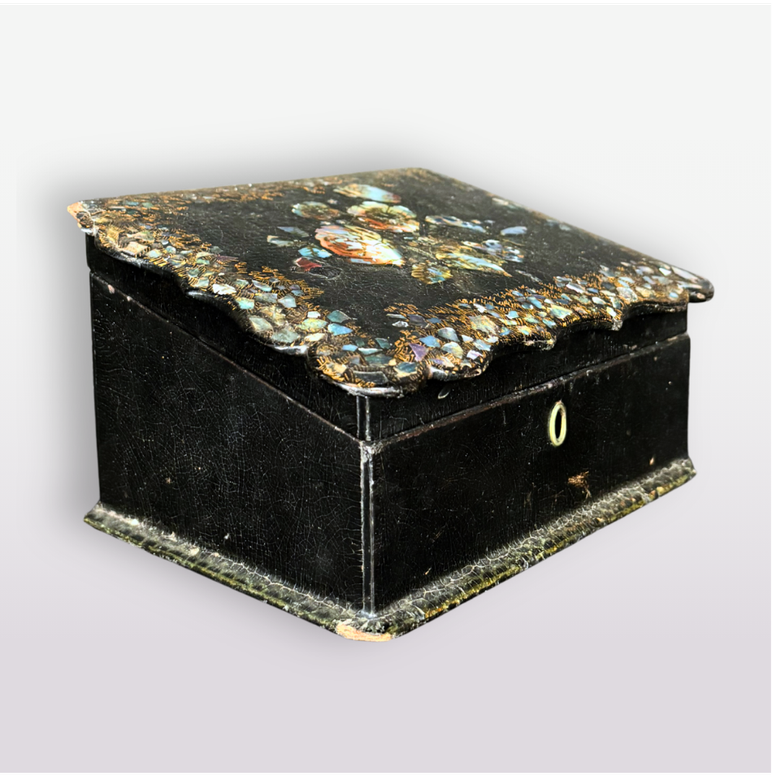 Papier Mache Box with Mother of Pearl inlay