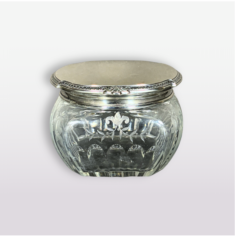 Art Deco Sterling Crystal Dresser Jars