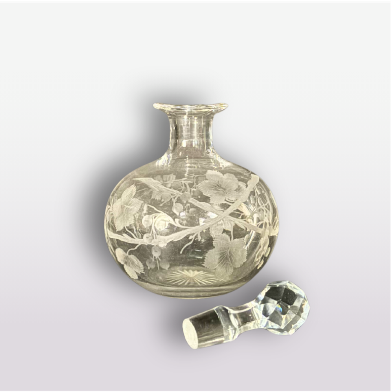 Etched Glass Perfume Bottle