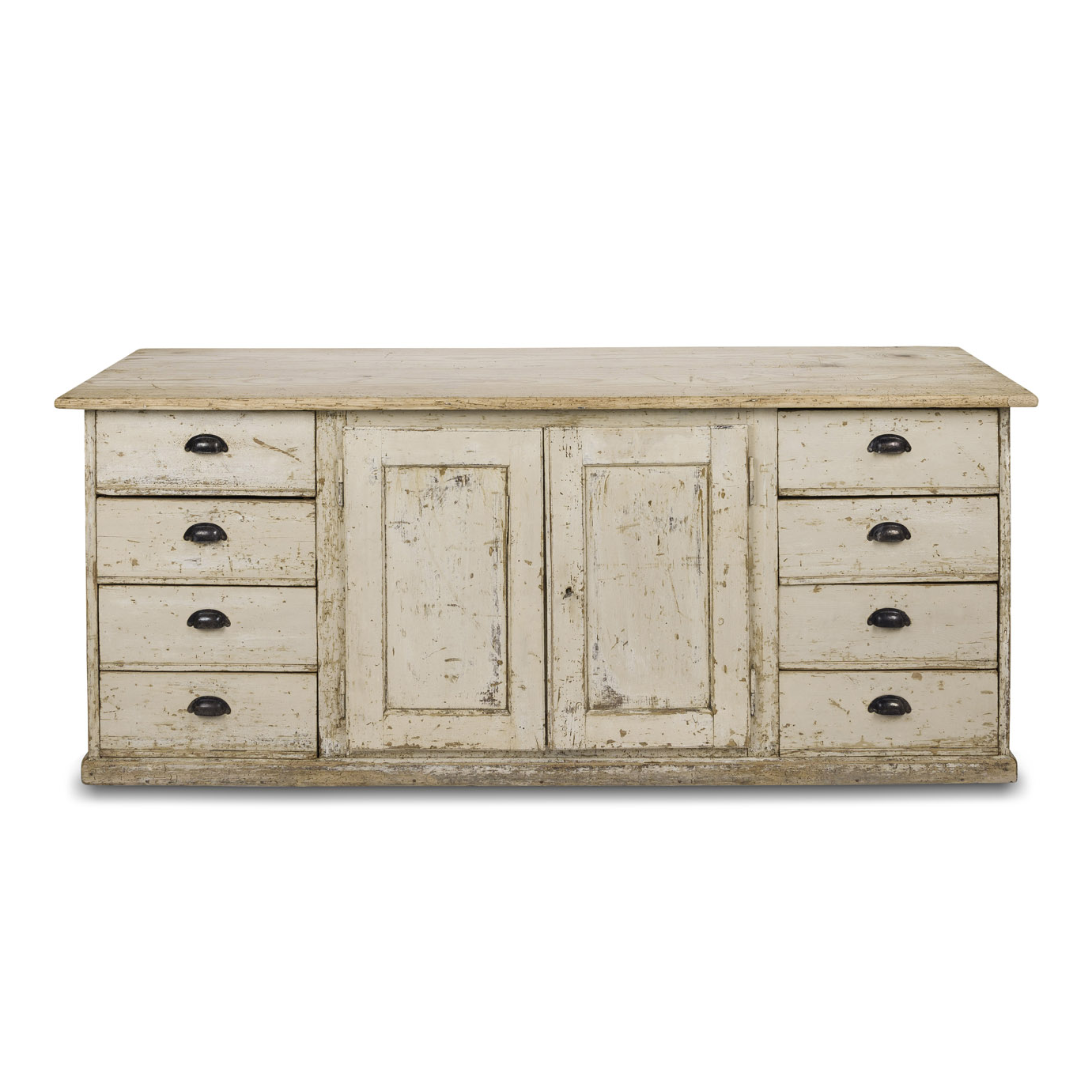 Painted Walnut Enfilade with Graduating Drawers
