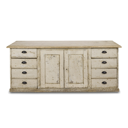 Painted Walnut Enfilade with Graduating Drawers