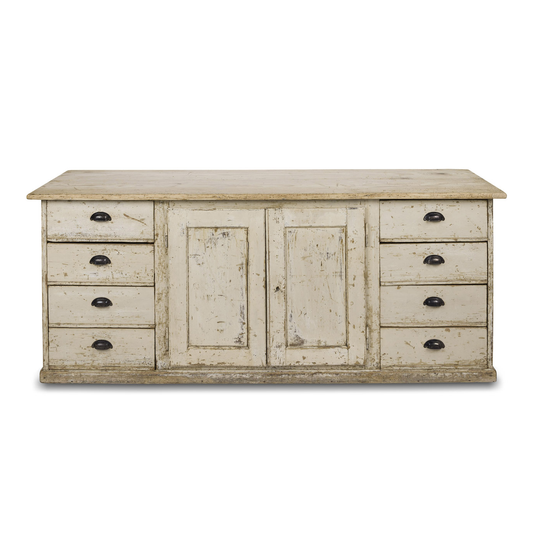 Painted Walnut Enfilade with Graduating Drawers