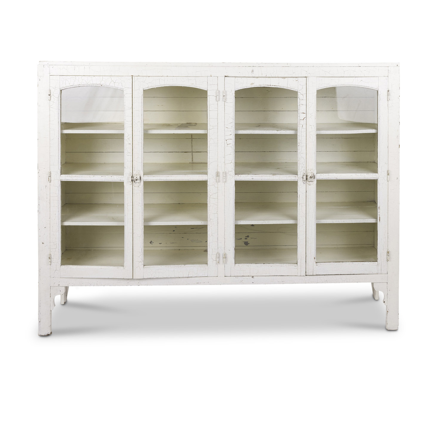 White Cabinet with Glass Doors,  Original Finish