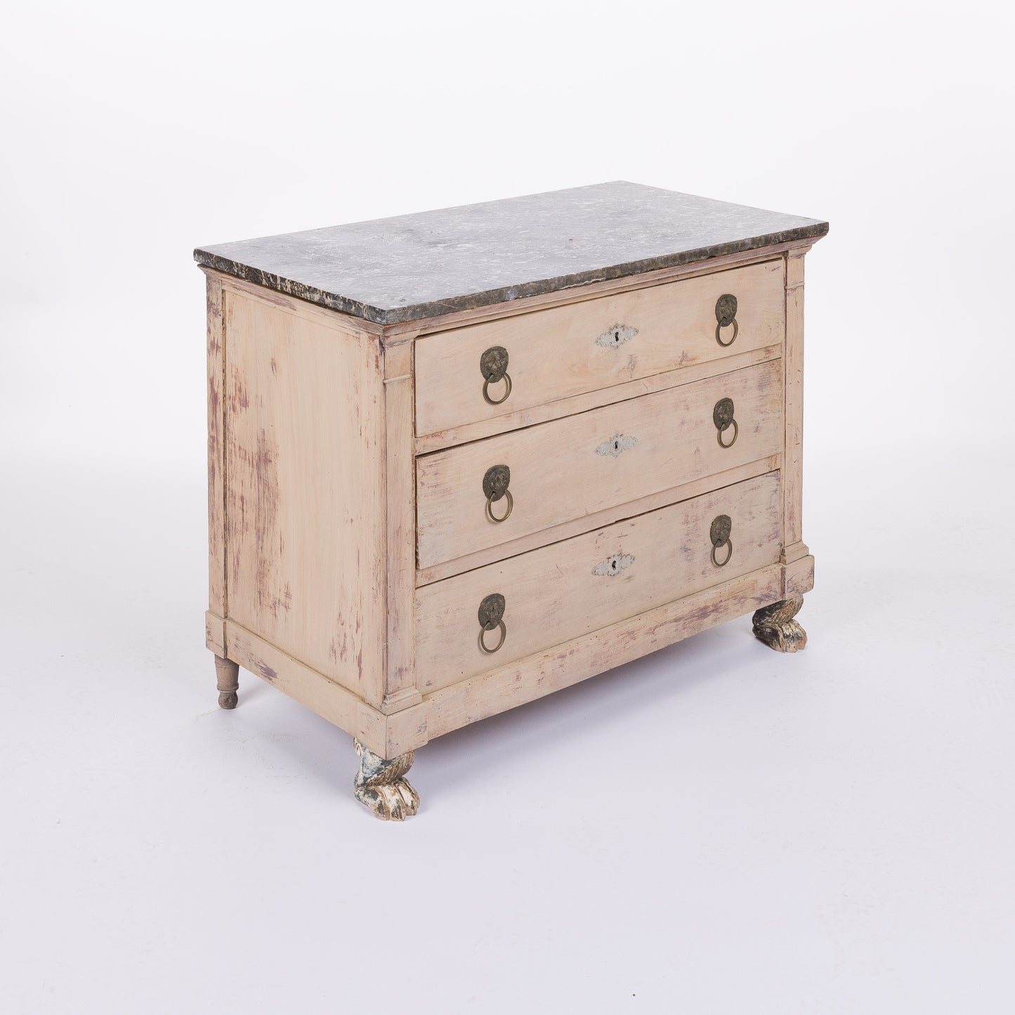 Napoleon III Walnut Commode with Black Marble Top