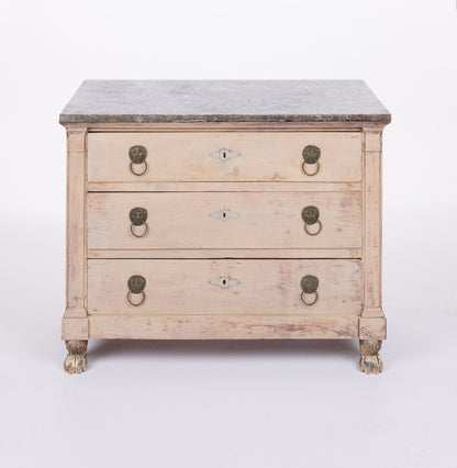 Napoleon III Walnut Commode with Black Marble Top