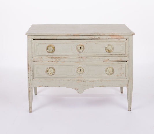 2 Drawer Painted  Louis XVI Commode