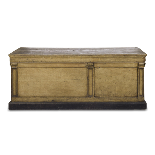 Pine Grocery Counter with Shelves and Walnut Top