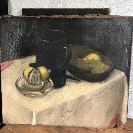Oil on Canvas with Lemons
