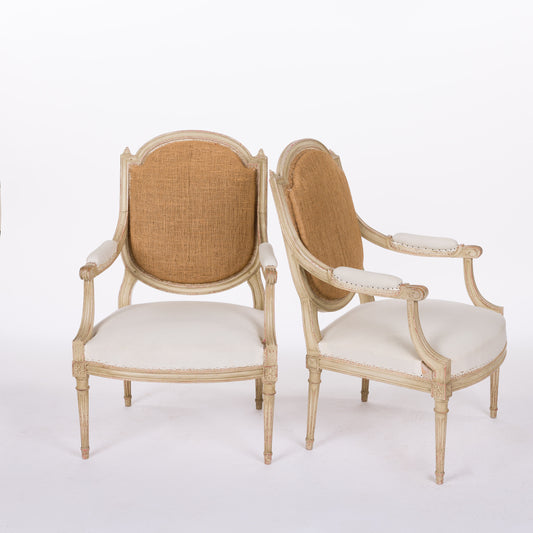 Pair Of Louis XVI Style Arm Chair
