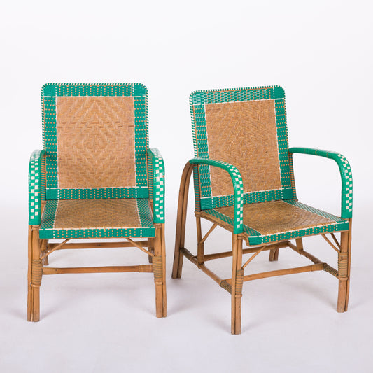 Pair of 1950’s Rattan Arm Chairs