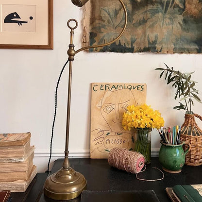 Adjustable Brass Lamp from a Parisian Bank