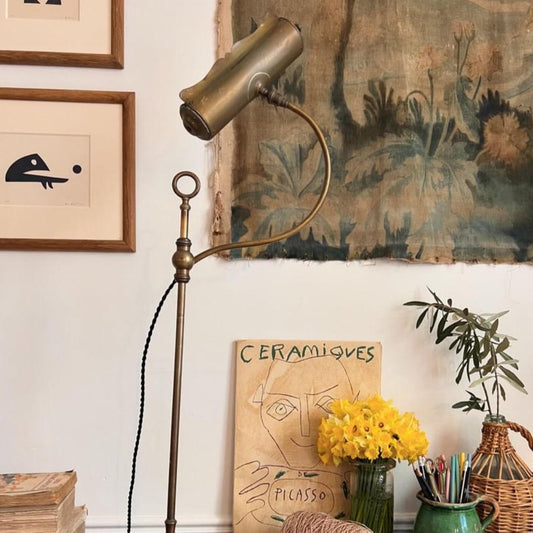 Adjustable Brass Lamp from a Parisian Bank