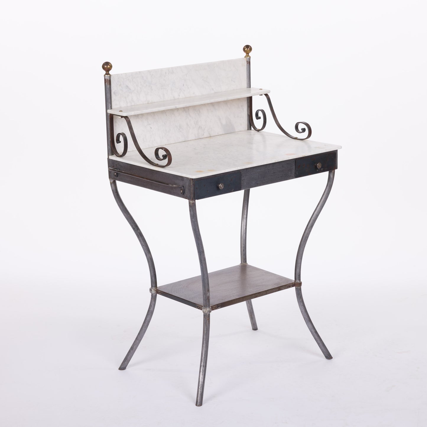 Metal and Marble Bathroom Table