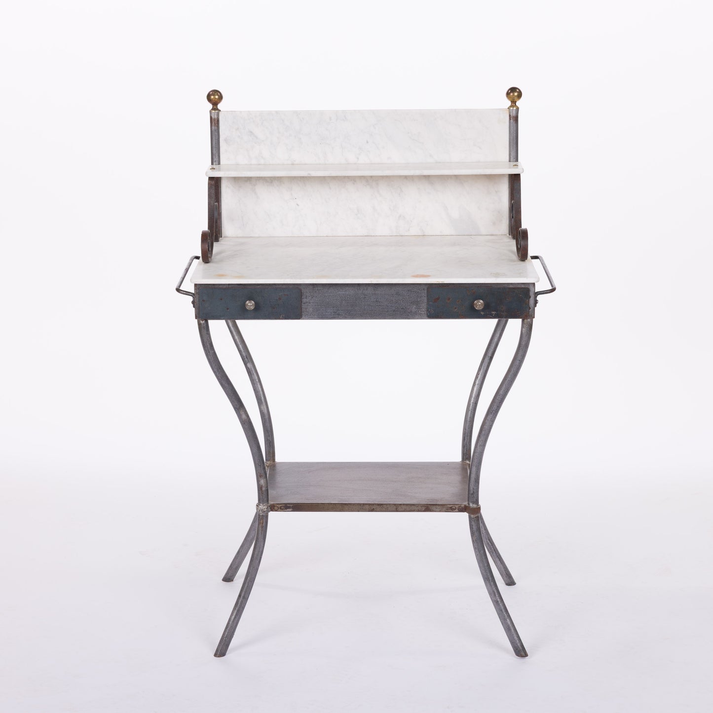 Metal and Marble Bathroom Table